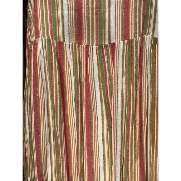 Linda Anderson Sun Dress Empire Waist Tiered Sz M Flowy Smocked Gauze Metallic - Picture 5 of 12